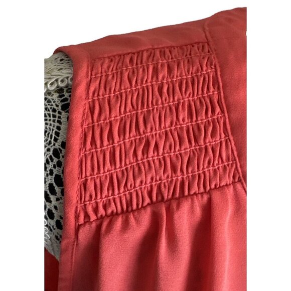 Cynthia Steffe Tank Top, sleevless Blouse, V neck, flowy, orange/ Coral - Picture 5 of 10